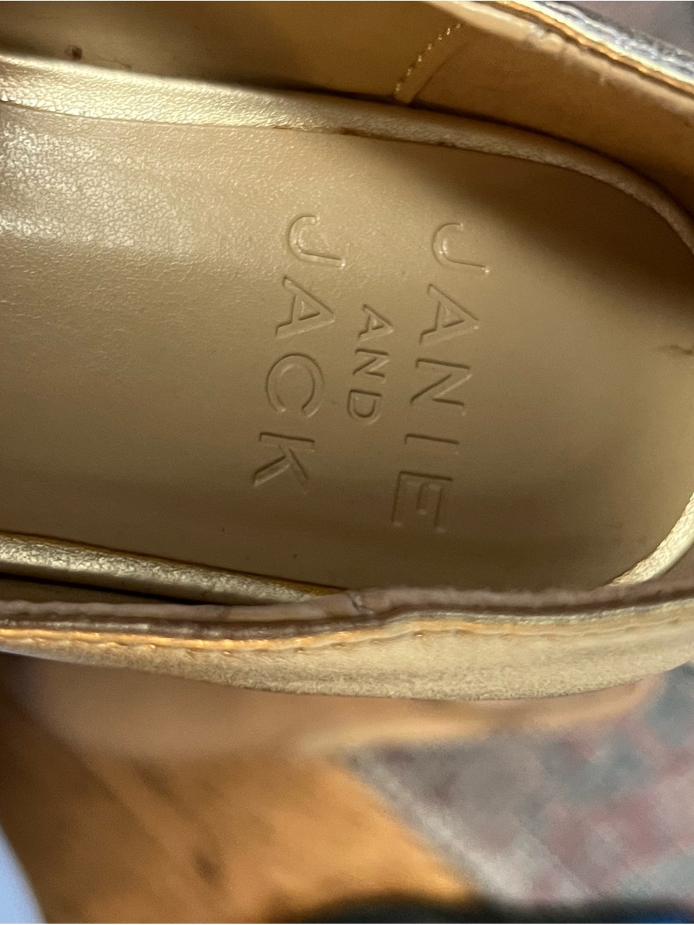 Janie and Jack Metallic Gold Mary Jane Ballet Flats with Bow - Picture 3 of 4
